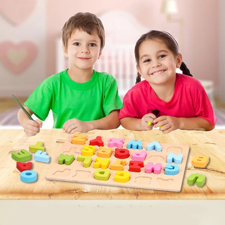 Neue Holz Frühe Bildung Baby Vorschule Lernen ABC Alphabet Buchstaben 123 Anzahl Karten Kognitive Spielzeug Tier Puzzle