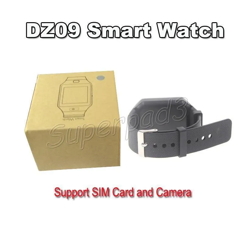 블루투스 스마트 시계 전화 DZ09 Android iOS 스마트 폰 SIM TF 카메라 SEDHENTARY 알림 유월계 방지 TPU 손목 밴드 SmartWatch