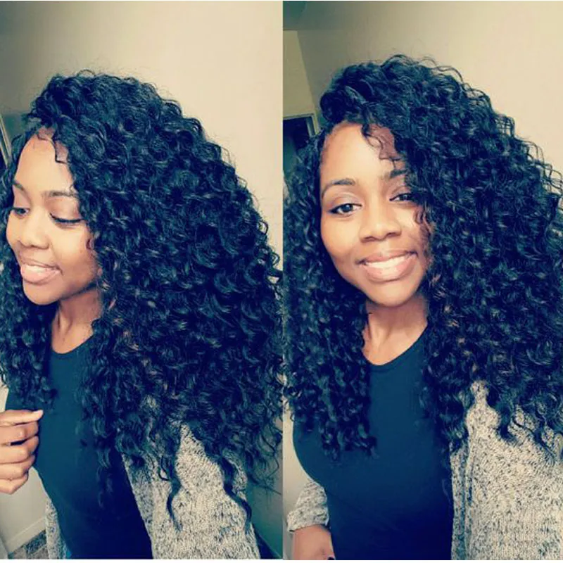 Full Lace Front Wigs for Black Women Curly Wave Virgin Human Hair Wig with Baby Hair Medium Cap Natural Color 130% 150% 180% Density