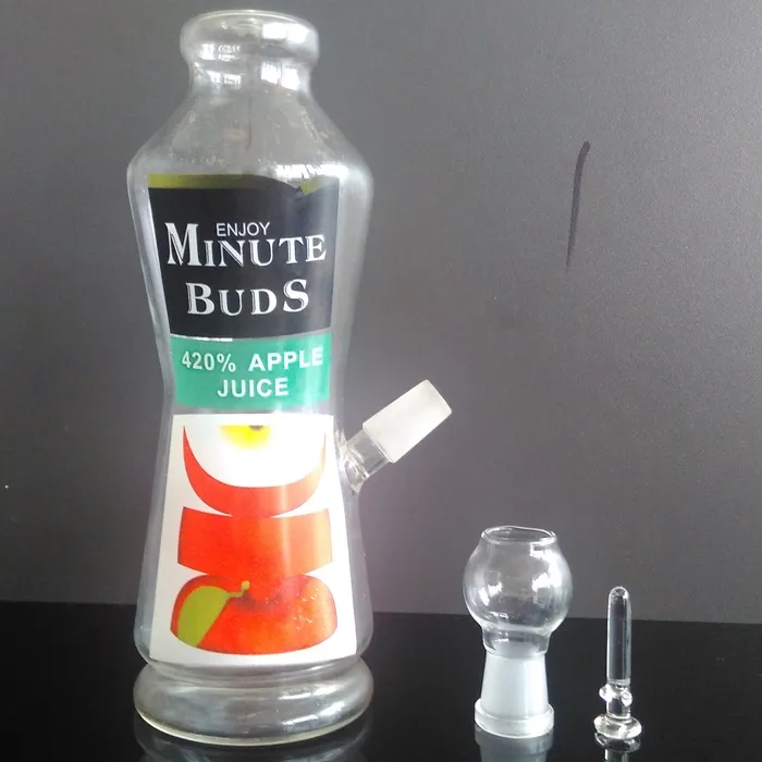 wholesale cheap glass bong enjoy minutes buds apple juice 14.4mm water pipe clear for choose free shipping