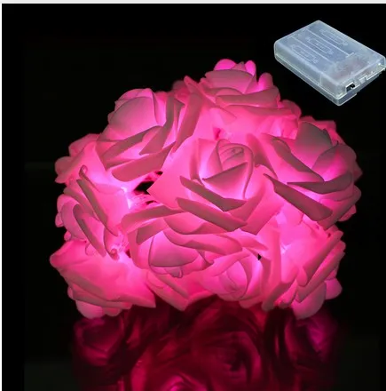 5m 50 Led String Fairy Lights Battery Operated Rose Flowers Flash Lights Garland For Wedding Garden Party Decoration