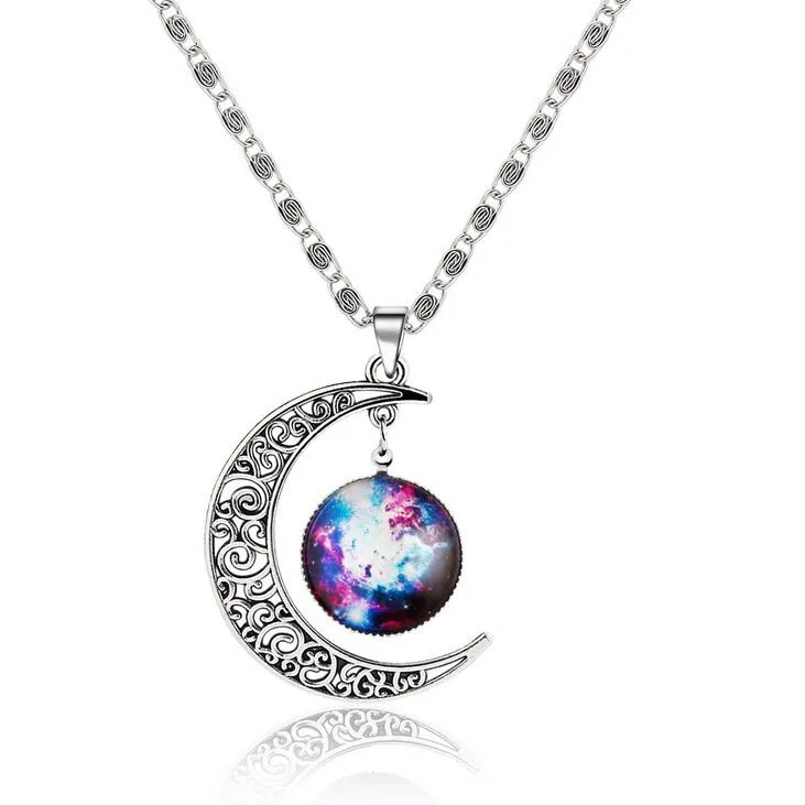 Collana di luna galassia luna di buona qualità sezione esplosione collana di gemme al chiaro di luna YP107 Ciondolo di arti e mestieri con catena