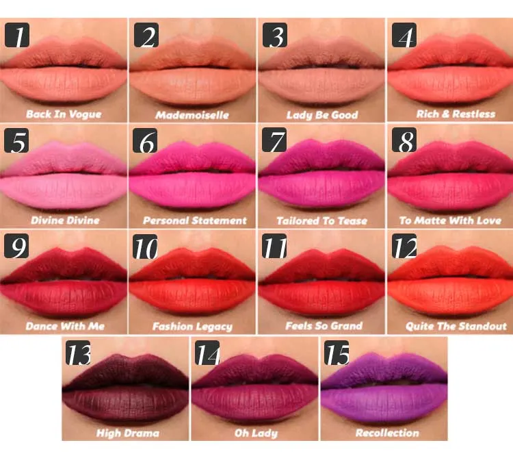 NOVA Maquiagem Retro Matte Líquido Lábios Lip Gloss 5ML 15 Cores de Alta Qualidade DHL 8792719