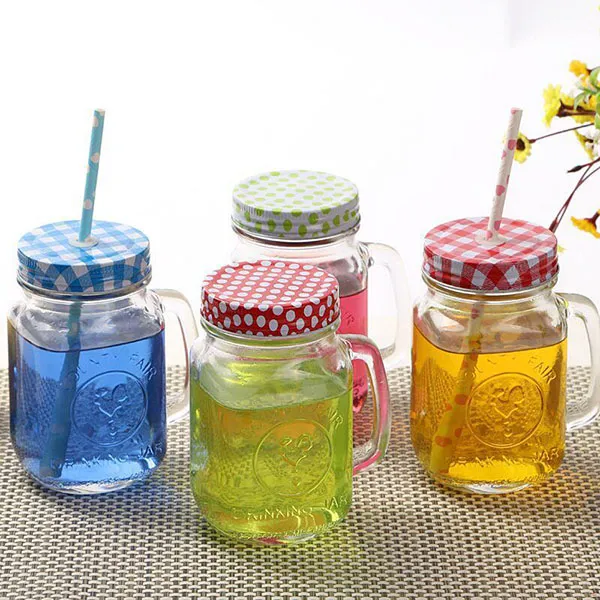 brede mond mason jar deksel standaard glas mok caps 70mm mix kleuren decoratieve canning covers party bar gereedschap drinken water koffie thee mok fles