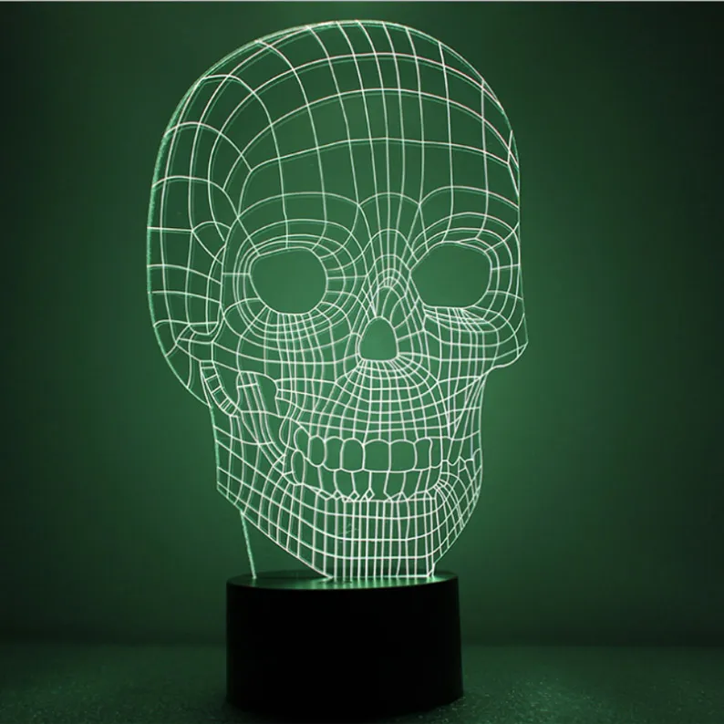 Skeleton Night Light USB Power Supply Buttonstyle Sevencolor Led Creative 3D Home Bedroom Exhibition Hall Aisle Atmosphere2499883