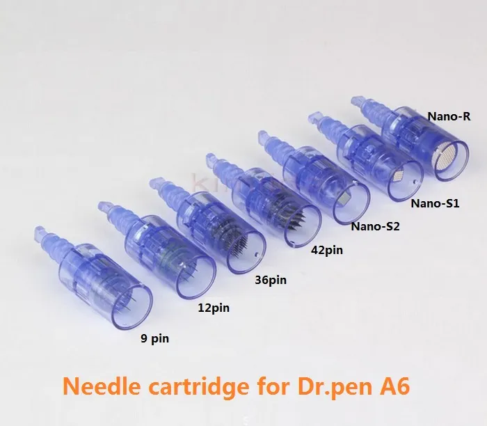 25st / lot nålpatron för 9/12 / 36/42pin Nano Pin Derma Pen Tips Uppladdningsbar trådlös Derma Dr. Pen Ultima A6 Nålpatron