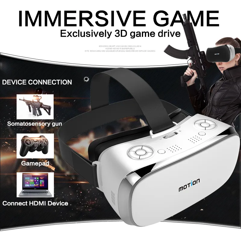 V3H All-in-One VR Box Gamepad Virtual Reality 3D Glasses Hjälm Intergrated VR Headset med individuella Operation System303S