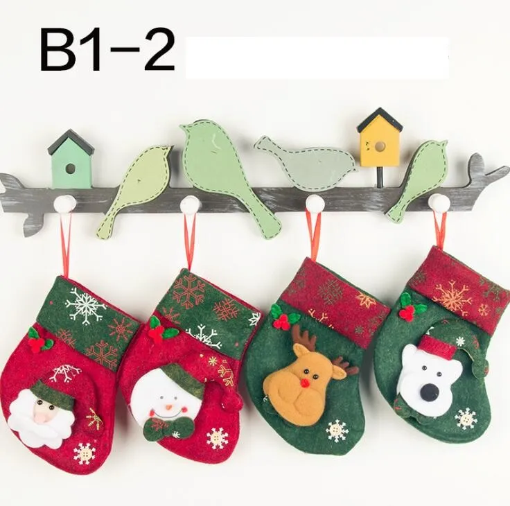 16x9cm Kersttas ornamenten pailletten verfraaid niet geweven stoffen kerstokken partij geschenken voor kinderen snoep tas Christmas kousen
