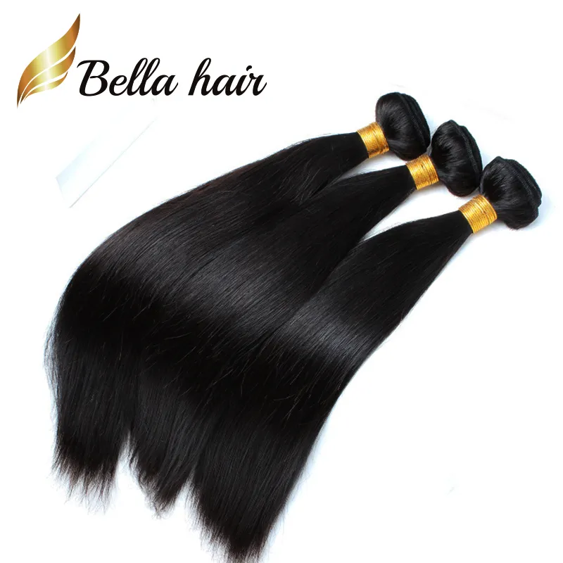 (Endast för USA) Billigaste Braid Donor Hair 100 Indiska Human Hair Extensions 12-14-16-18-20-22-24INch för svarta kvinnor Bella Hair 3/4 / 5PCS per parti