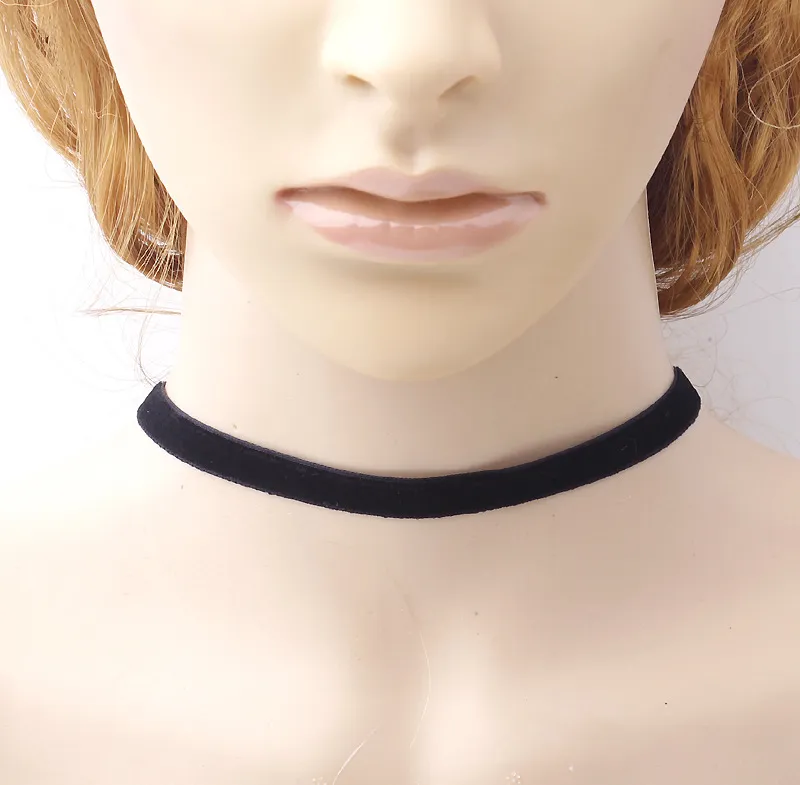 80s 90s black velvet tattoo necklace Vintage Stretch pearl velvet Choker Necklace Retro Gothic Punk Grunge