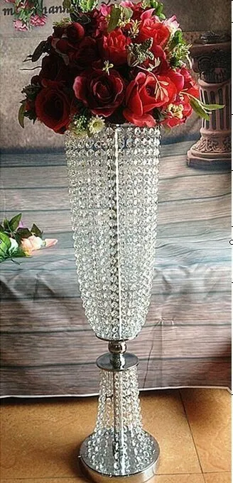 80 cm Tall Crystal Wedding Road Lead Props Wedding Table Certerpieces Event Party Decoration Wedding Flower Holder Flower Display H7886542