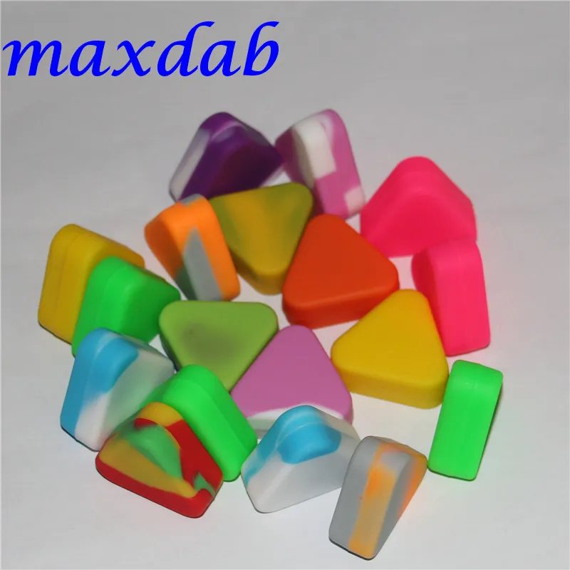 Récipients de cire de silicone antiadhésifs Boîte en silicone multicolore Triangle de 1,5 ml Récipient en silicone Pots de cire de silicone antiadhésifs