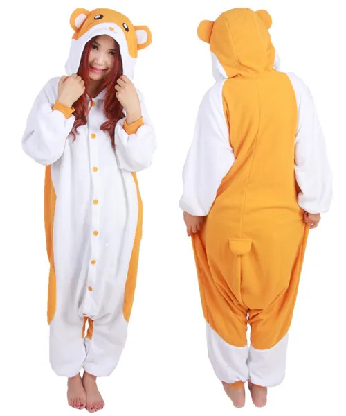 SS Hamtaro Cartoon Mode Dier Pyjama Anime Cosplay Kostuums unisex Volwassen Onesies Dress26611915088434