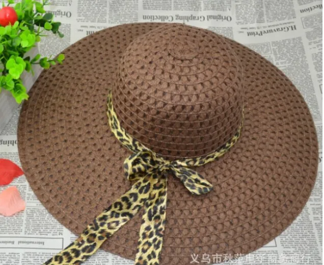 السيدات الصيف واسعة حافة القبعات القوس الشريط على طول الشاطئ قبعة القش قبعة الشمس قبعة كبيرة الحواف قبعة قابلة للطي قبعة جوفاء