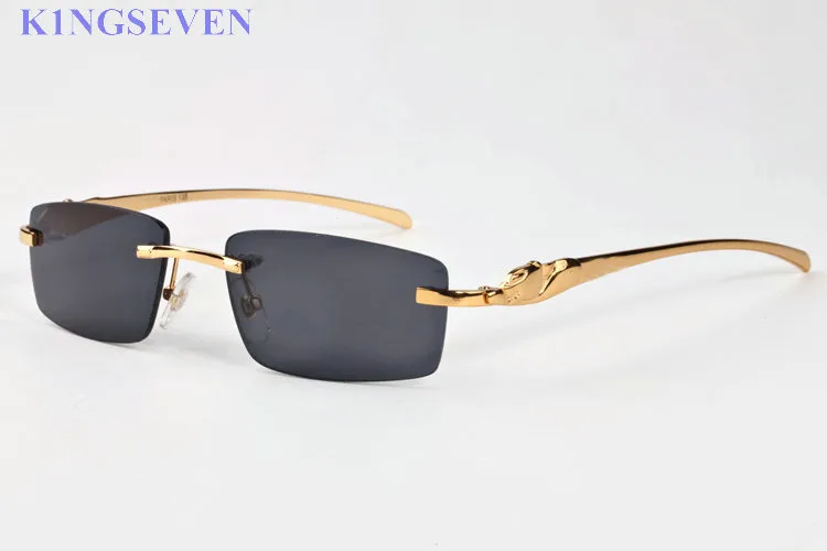 top quality mens sunglasses for men clear full semi rimless glasses attitude gold silver Leopard Metal alloy frame women sunglasse1862723