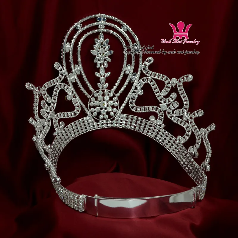 Pageant Crowns Tiaras Lager Adjustable Miss Pageant winner Queen Bridal Wedding Princess Hair Jewelry For Party Prom Shows Headdre194S