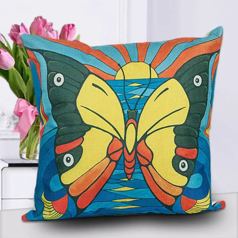 Novo Estilo de Plantas Padrão de Animais Travesseiro cobre Borboleta Projeto Capas de Almofada Borboleta Fronha Home Decor Borboleta Capas de Almofada