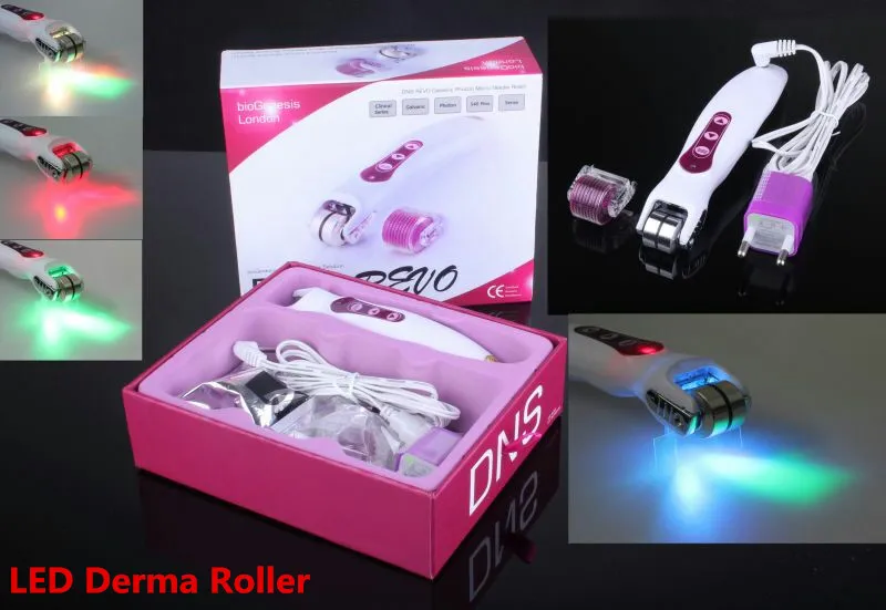 Czerwony żółty Bule Zielony LED Derma Roller Pielęgnacja Skóry Pielęgnacja Brinki Rolec Remover DNS Dermaroller / LED Roller DHL Bezpłatny statek