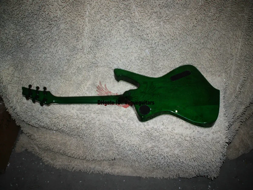 Left Hand Guitar Iceman Custom Electric Guitar IN green guitars ree shipping