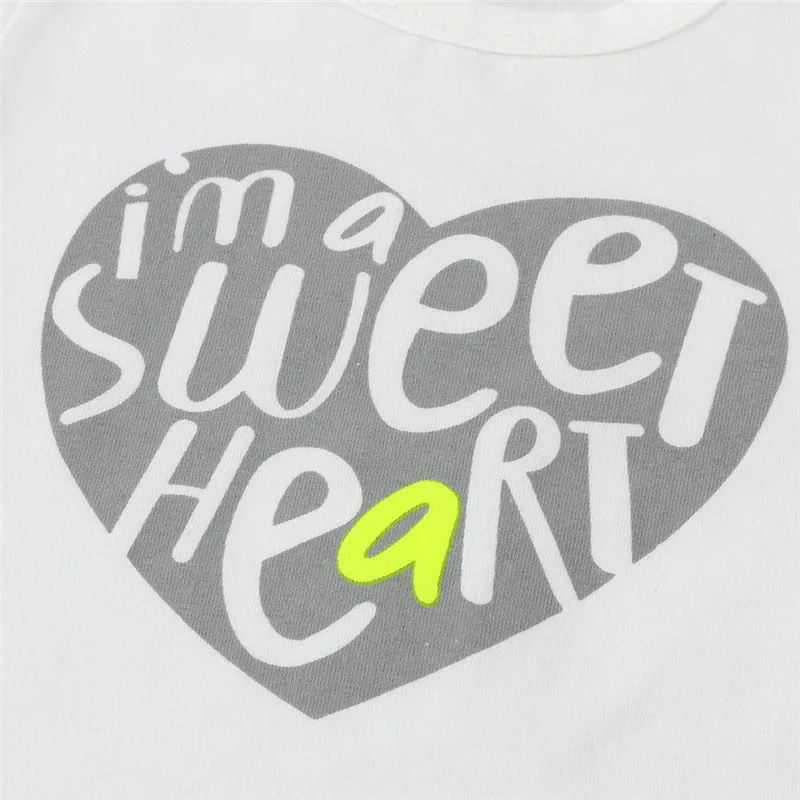 Mädchen Boutique Kleidung Baumwolle Sweet Heart Brief Tops T-shirt + Hosen + Stirnband Kleinkind Kleidung Sets Kinder Kleidung baby Mädchen Outfits