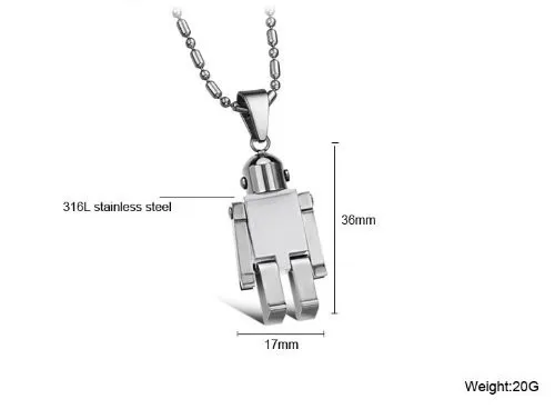 Moda Cool Robot figura transformable colgante plata acero inoxidable colgante para mujeres hombres colgante collar joyería 80560111421065