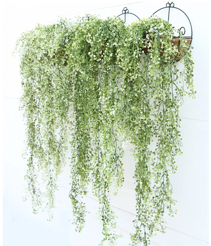 Simulation Artificial Green Grass Plant Bracketplant Cane Vine Hanging Method for Small Rural Household Living Room Wall Decorations