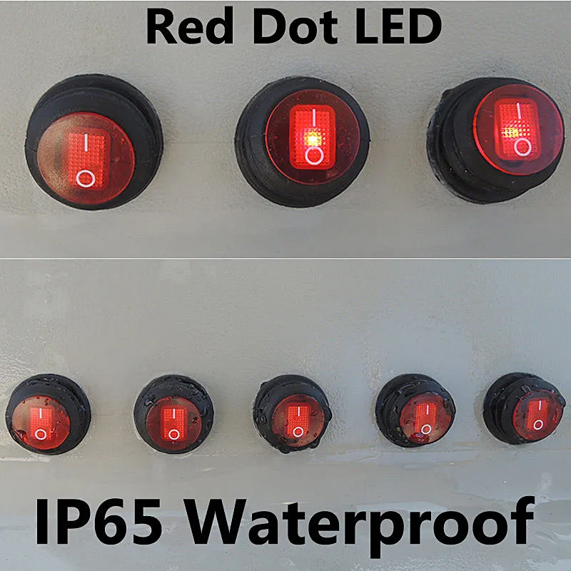 LED Round12V 3-контактный Вкл / Выкл перекидной переключатель водонепроницаемый авто лодка B00430