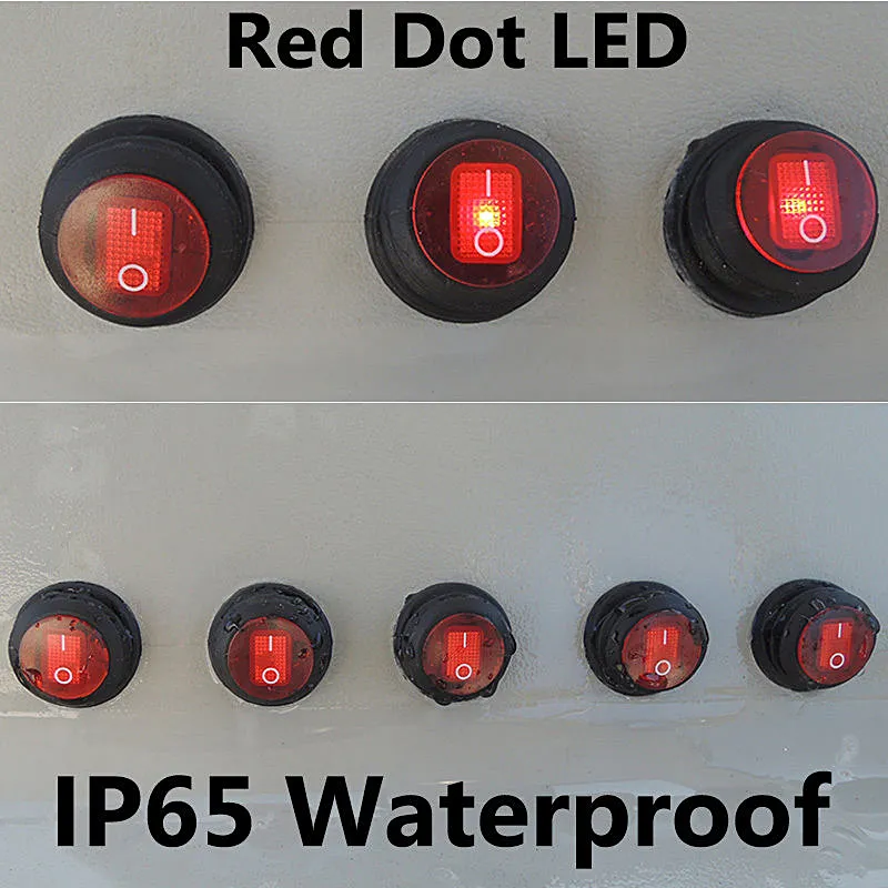 1 stks LED-round12v 3-pins aan / uit rockerschakelaar Waterdichte Auto Boot B00430