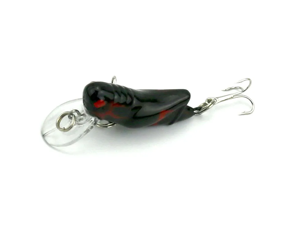 100st Insekt Fiske Lure Crankbait Bassbete 4,5cm 4.1g Gräshoppa Konstgjord plast Flytande fiskehandtag