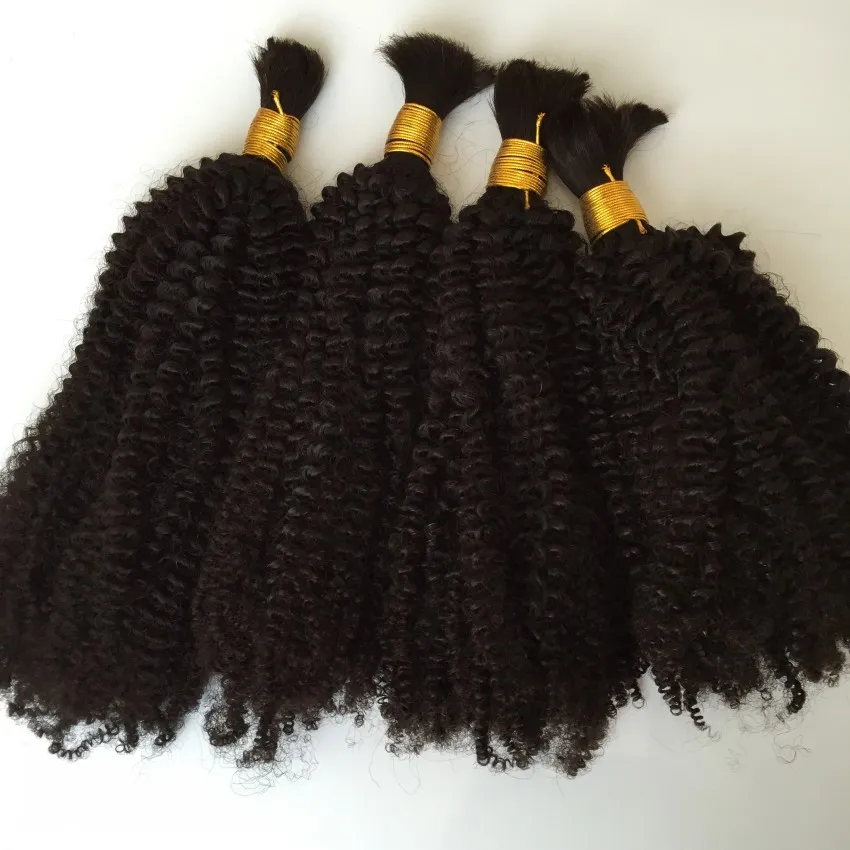 100 Mongólios Natural Sem acessório Cabelo a granel Cabelo ondulado a granel 100GLOT COR NATURAL 826 polegadas Cabelo cacheado 4183835