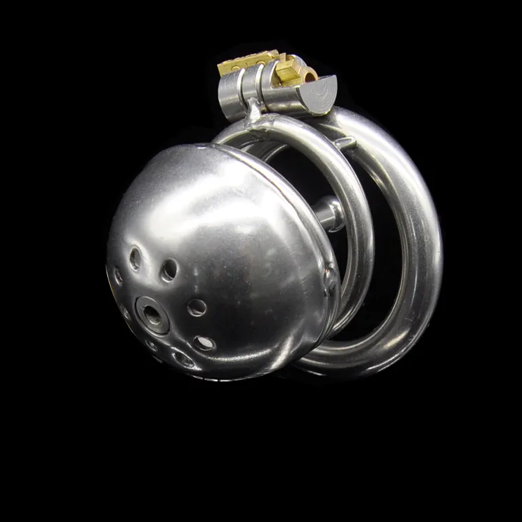 Último diseño de acero inoxidable, pequeño dispositivo, jaula para pene para adultos con anillo curvo para pene, catéter uretral, juguetes sexuales BDSM, cinturón 6485467