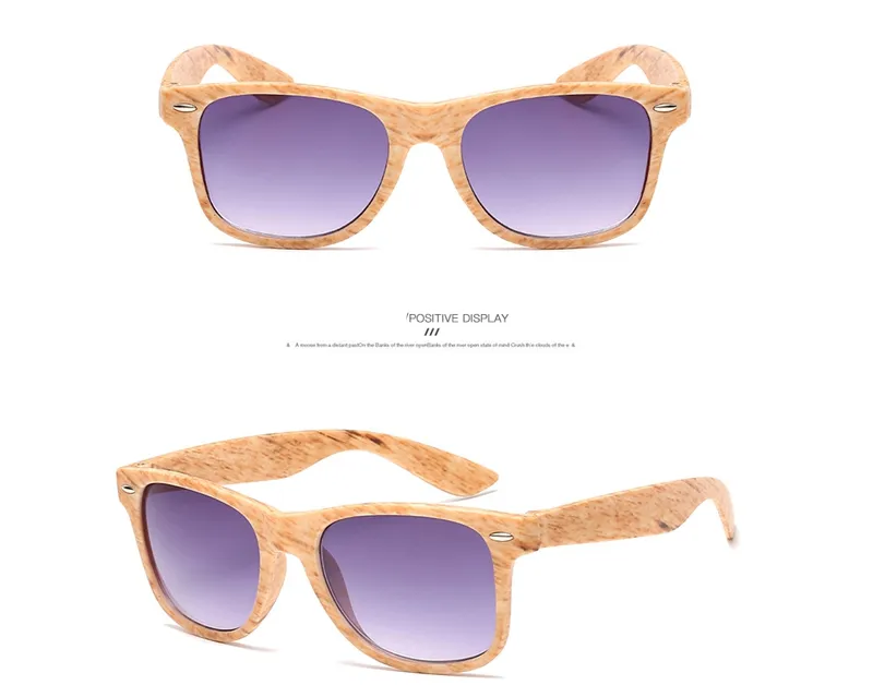 boîte de lunettes de soleil de grain de bois chaud lunettes de soleil rétro hommes et femmes personnalité de riz universel ongles lunettes de soleil miroir lunettes de soleil en bois