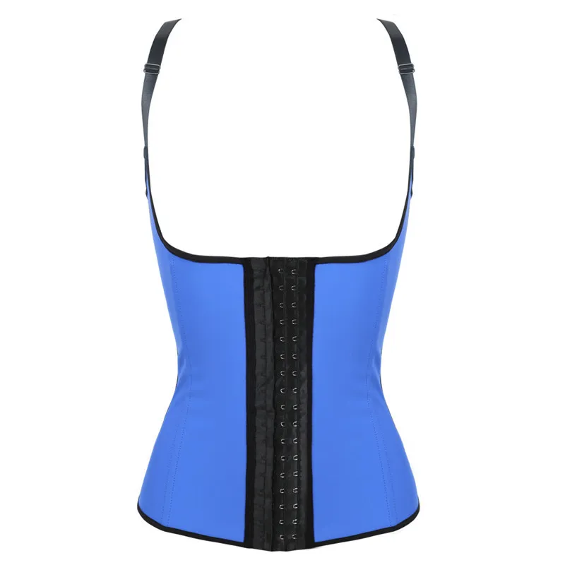 Corset cintré à la taille 100% Latex avec bretelles réglables, corset noir sous le buste, ceinture gainante, forte Compression, taille Trai282N