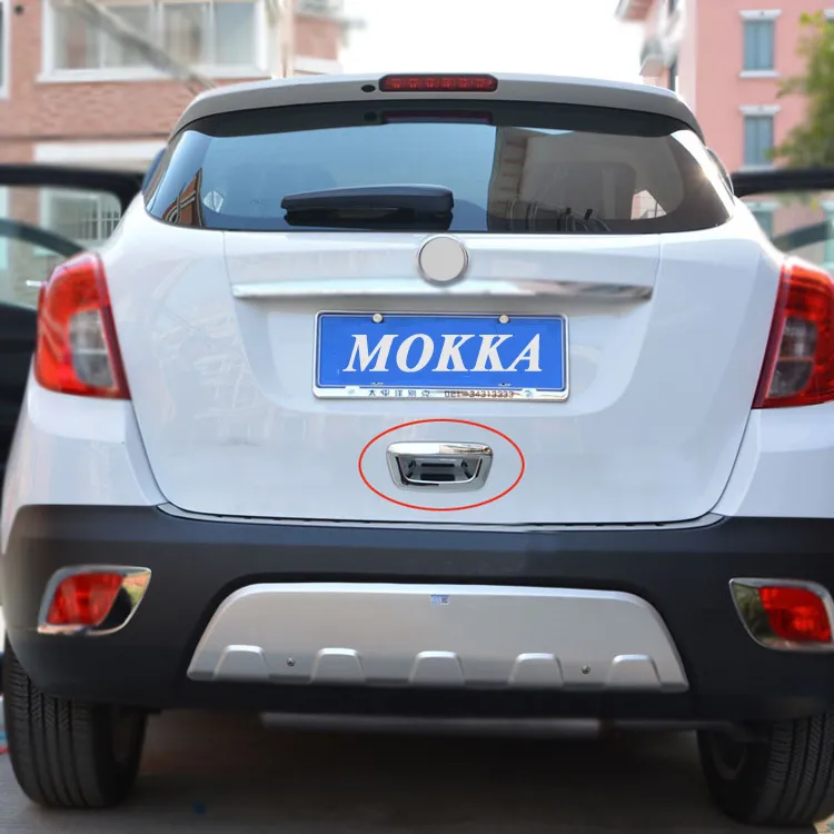 2013 2014 2015 Opel / Vauxhall Mokka ABS 크롬 트렁크 도어 손잡이 뒷문 테일 게이트 뚜껑 트림 커버 자동차 스타일링 액세서리