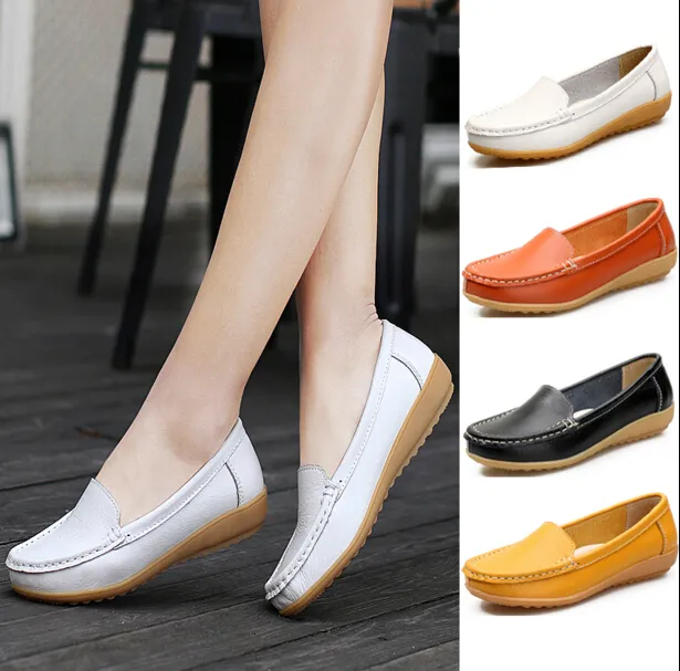 Casual shoe New spring summer women's singles shoes wild flat shoes casual anti-skid Peas shoe doctors nurses shoes soft soles mother SHOE