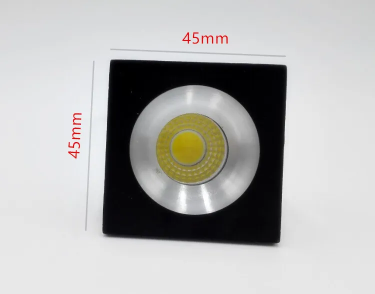 뜨거운 판매 미니 스퀘어 블랙 바디 COB LED 다운 라이트 5W COB LED 천장 조명 Dimmable Downlights AC85-265V