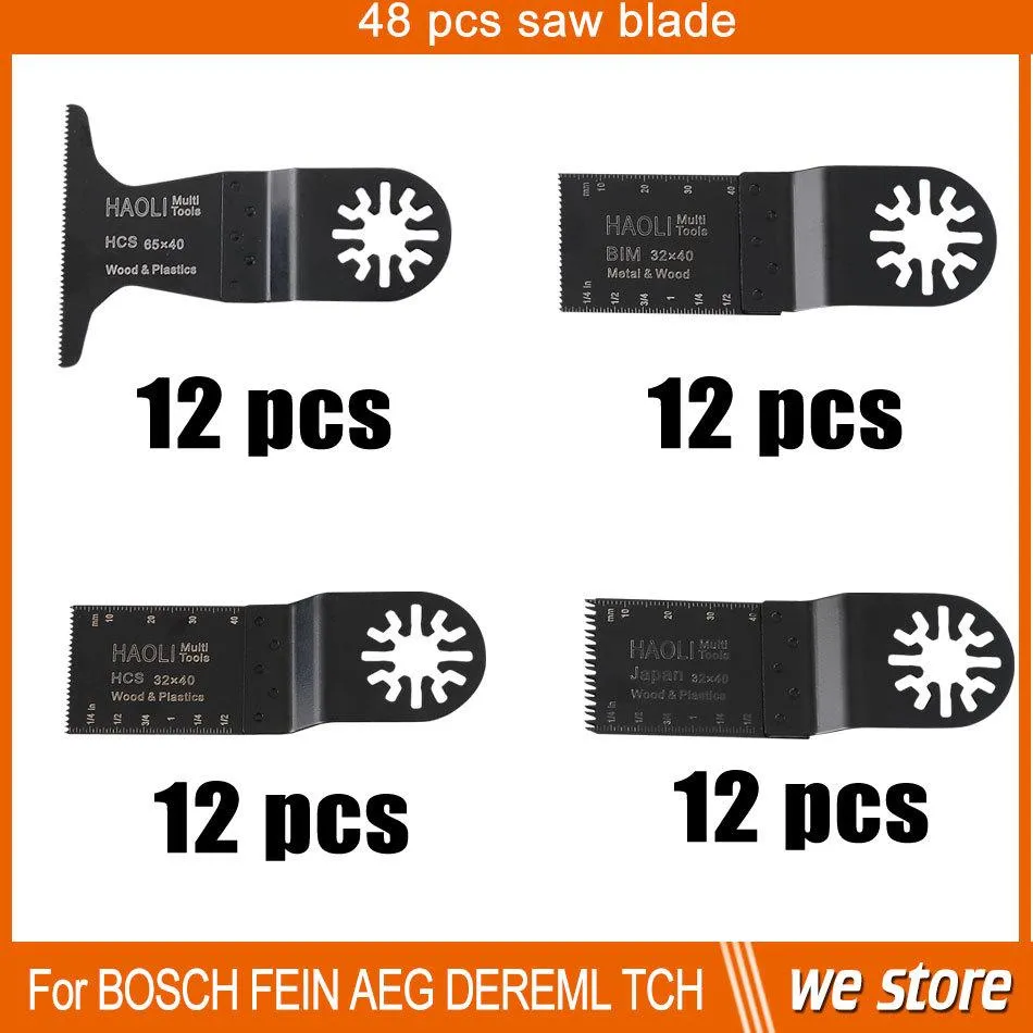 48 lames de scie à outils oscillants pour outil électrique multimaître pour la décoration de la maison, pour outil de rénovation Fein, Dremel,TCH, qualité supérieure