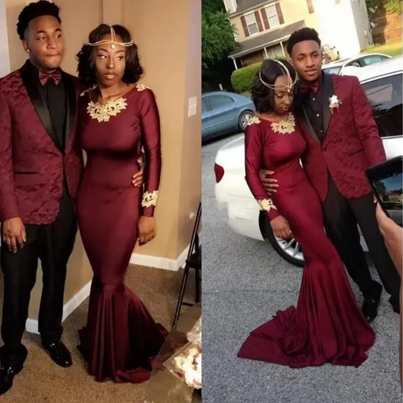 Burgundy and gold prom couples online