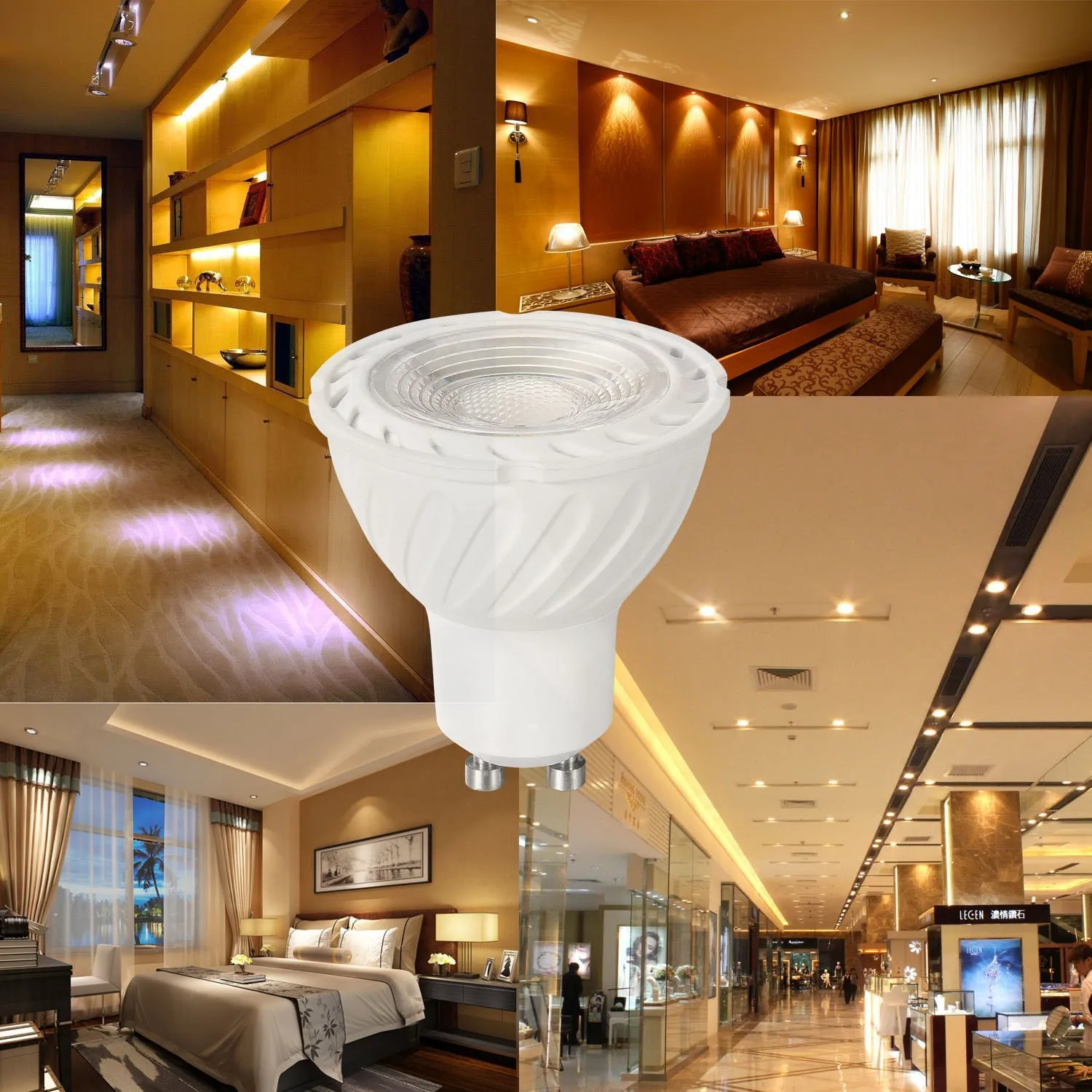 COB LEDランプ7W DIMMABLE GU10 MR16スポットライトスポットライト電球ダウンライト暖かい暖かい冷たい白