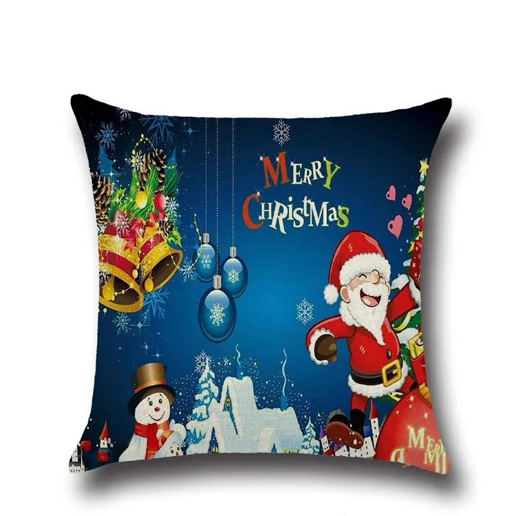 Christmas Reindeer Pillow Case XMAS Theme Deer Printing Pillow Cover Home Sofa Chair Linen Home Textiles Cushion Cover Merry Christmas Gift