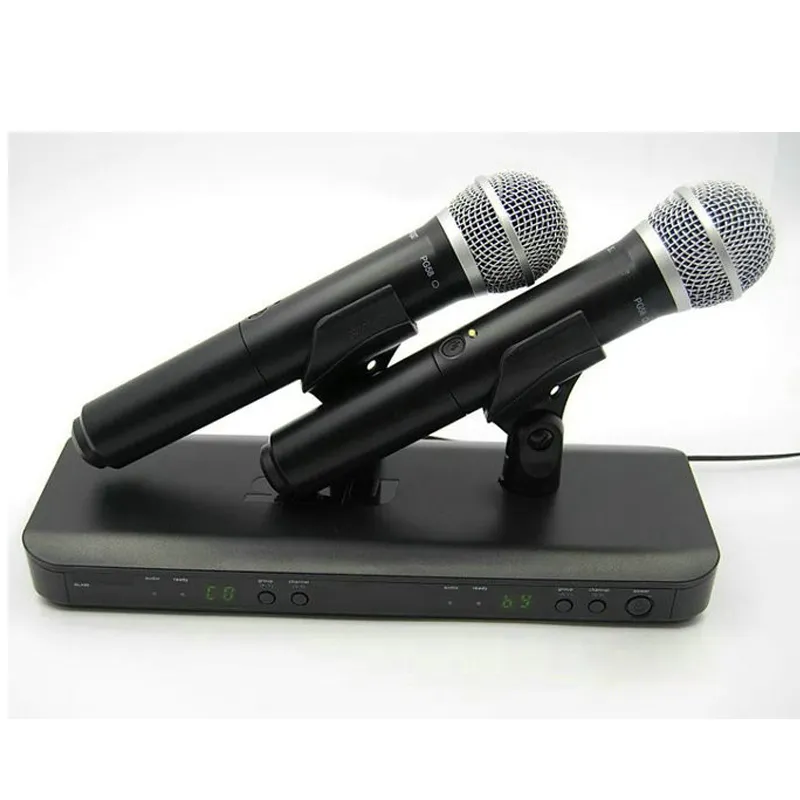 Perfect voor het podium! BLX BX288 BX88 PG 58A UHF Draadloos Microfoon Karaoke-systeem met PG58 DUAL HANDHELD Zender MIC