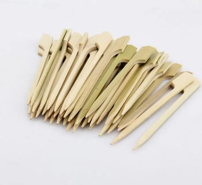 10.5cm Bambou Naturel Pics Brochettes pour BBQ Apéritif Snack Cocktail Grill Kebab Barbeque Bâtons Fête Restaurant Fourniture Jetable