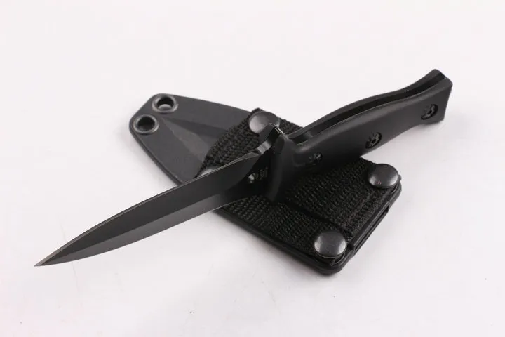 Double action Spear point Fixed blade knife Outdoor camping hiking hunting survival knives with ABS K sheath