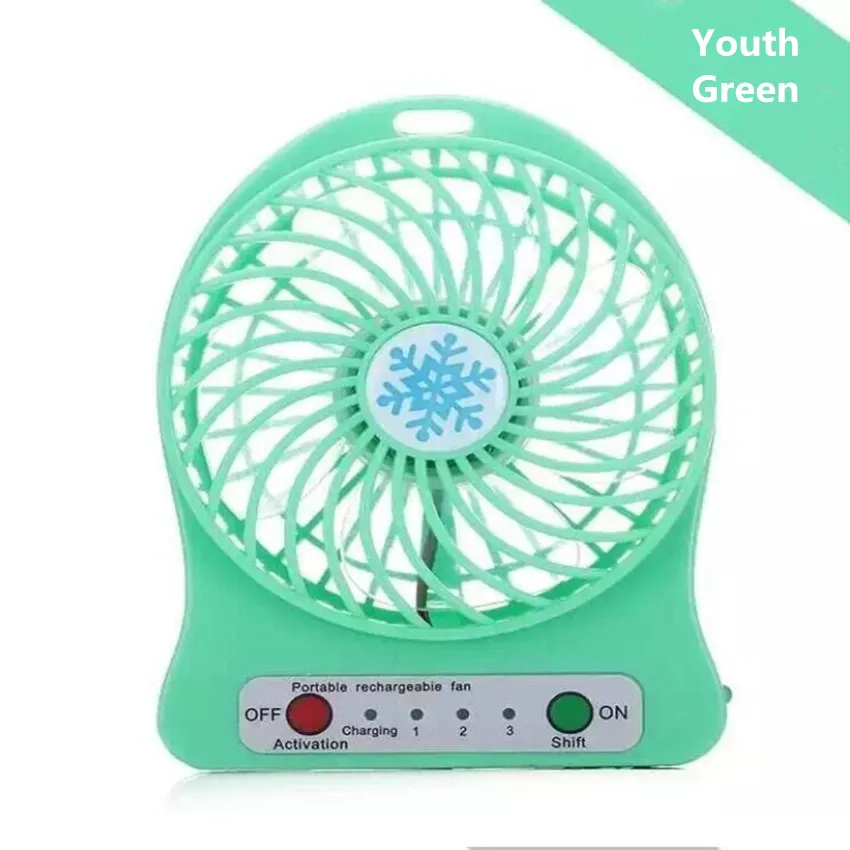 Mini-Protable-Ventilator, multifunktionaler USB-wiederaufladbarer Kinder-Tischventilator, LED-Licht, 18650-Akku, verstellbar, 3 Geschwindigkeiten, Mini-USB-Lüfter im Großhandel