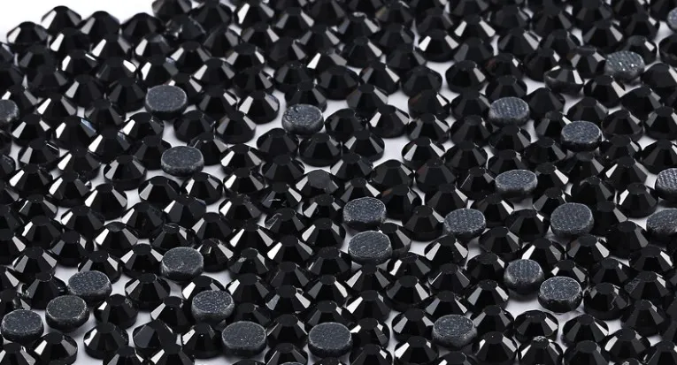 Sewing Notions Jet Black All Sizes fix Rhinestones Flatback Round Crystals DMC Rhinestones Fix Strass DIY Iron On for multi239P