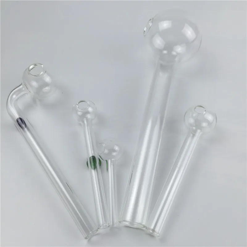 Pack van 5 Kleurrijke oliebrander glazen pijp met 185 mm 150mm 100mm 60mm gekleurde dikke pyrex oliebrander bubbler pijpen voor roken