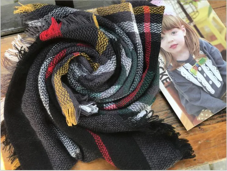 Plaid Infinity Scarves 87x50cm Grid Loop Scarf Blankets Tartan Oversized Check Shawl Lattice Wraps Fashion Cashmere Pashmina OOA7137