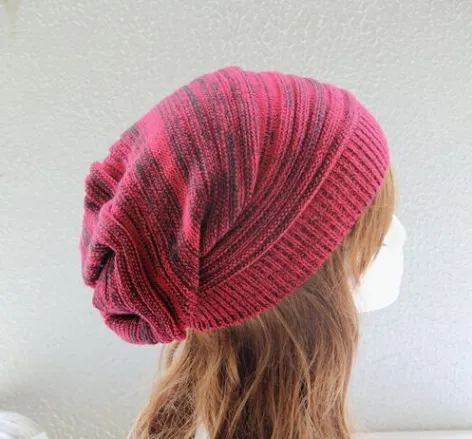 5 couleurs hommes dames tricoté laineux hiver surdimensionné Slouch Beanie chapeau casquette unisexe