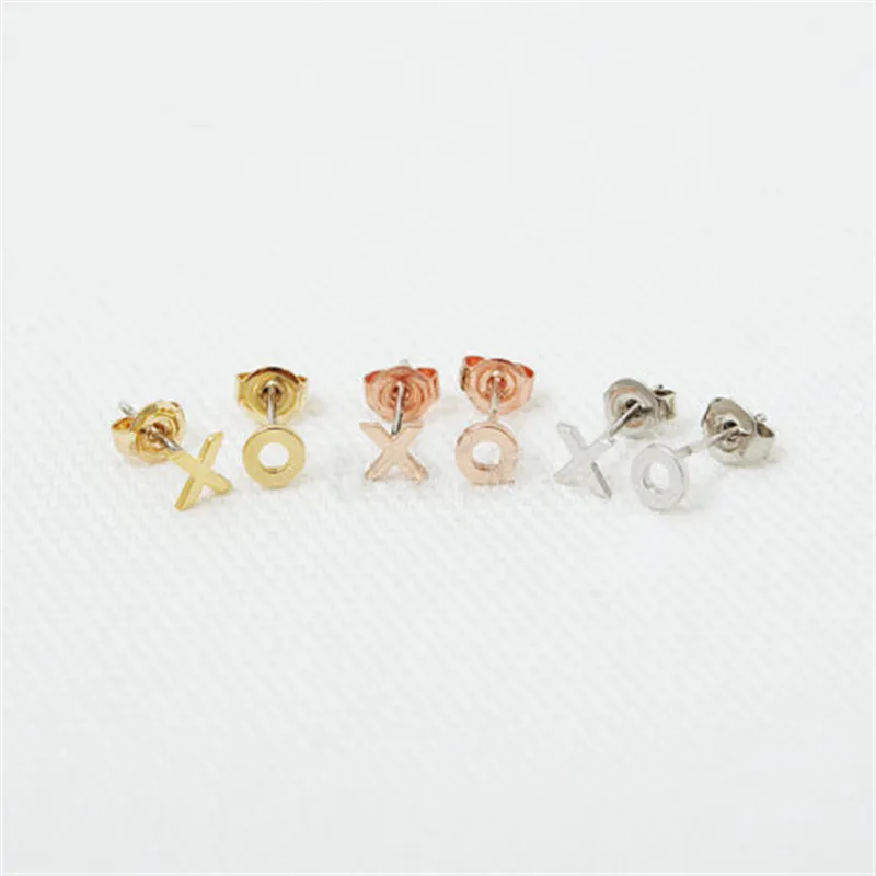 Fashion "XO" stud earrings,18K Gold Plated/Silver plated XO stud earrings for women wholesale 