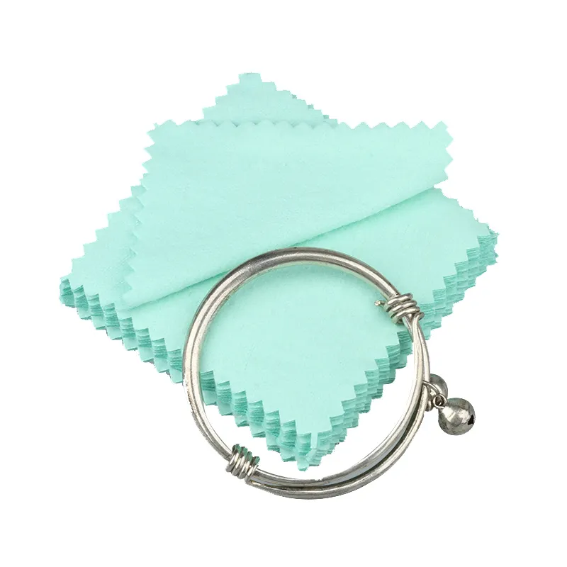 Silver Jewelry Cleaning Polishing Cloth Wipe Tissue Flannelette Silver Cleaning Fabric 8x8cm312f